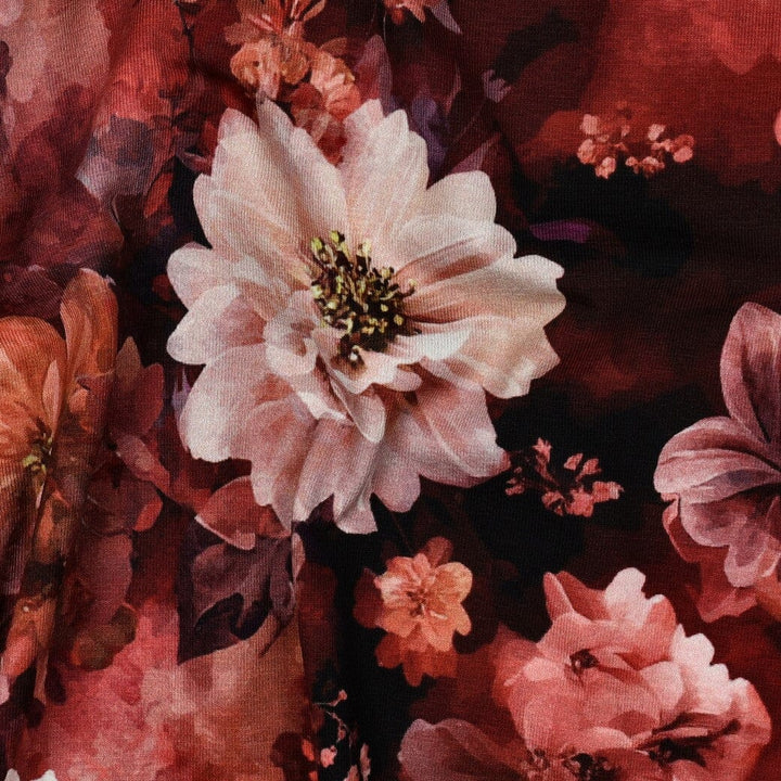 Jersey | „Romantic Flowers“ – Rot Fadenwunsch 