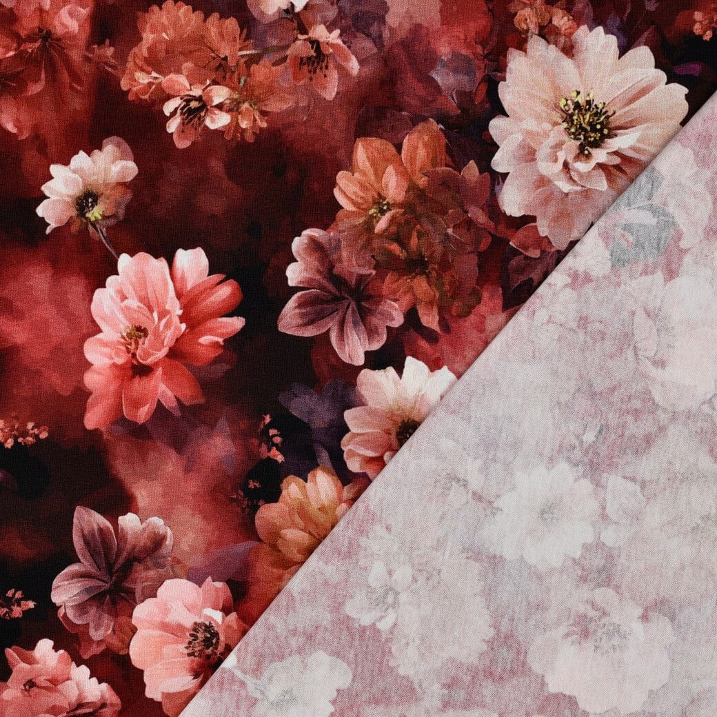 Jersey | „Romantic Flowers“ – Rot Fadenwunsch 