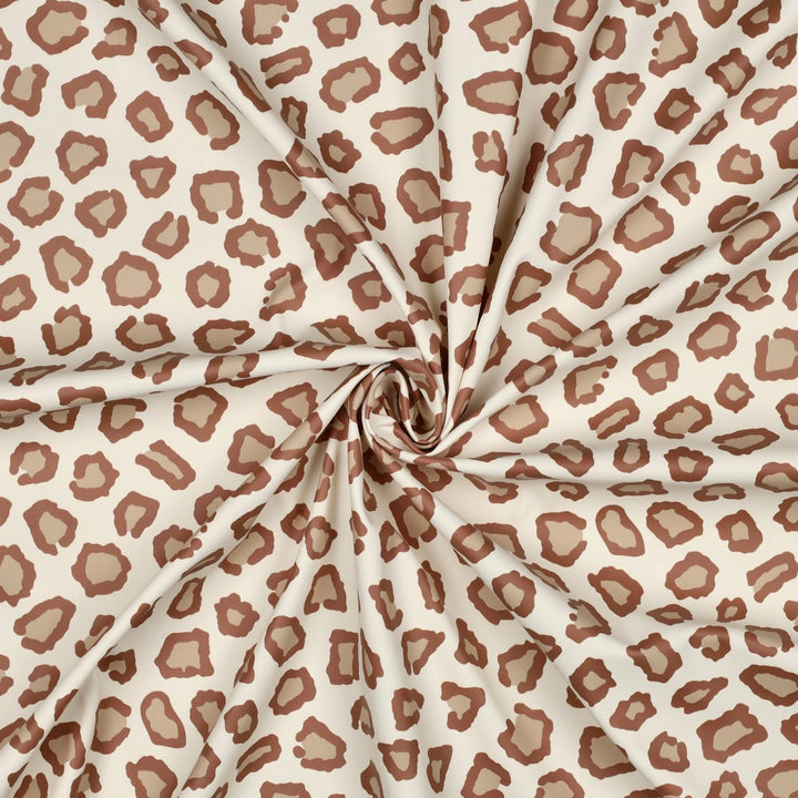 Regenmantelstoff „Leo“ – Creme/Braun