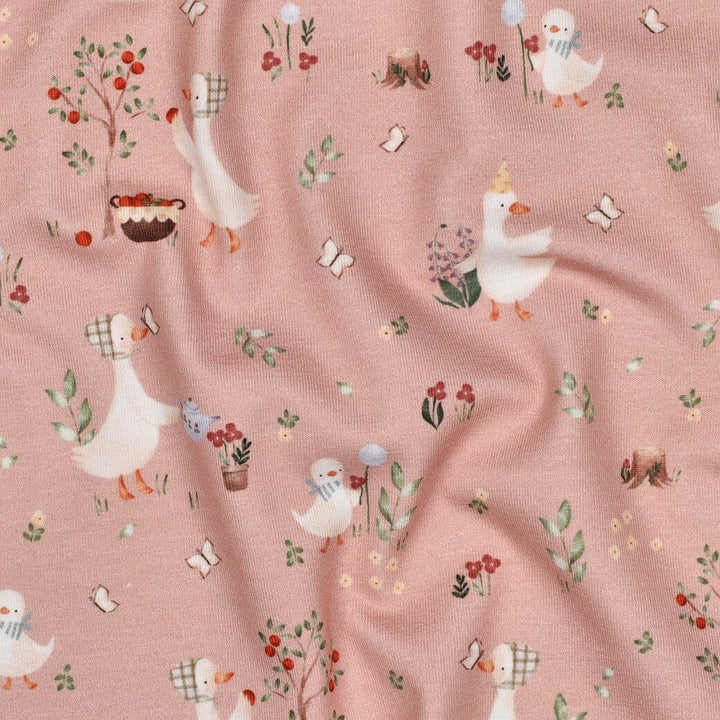 Jersey | „Garden Geese“ – Altrosa Fadenwunsch 