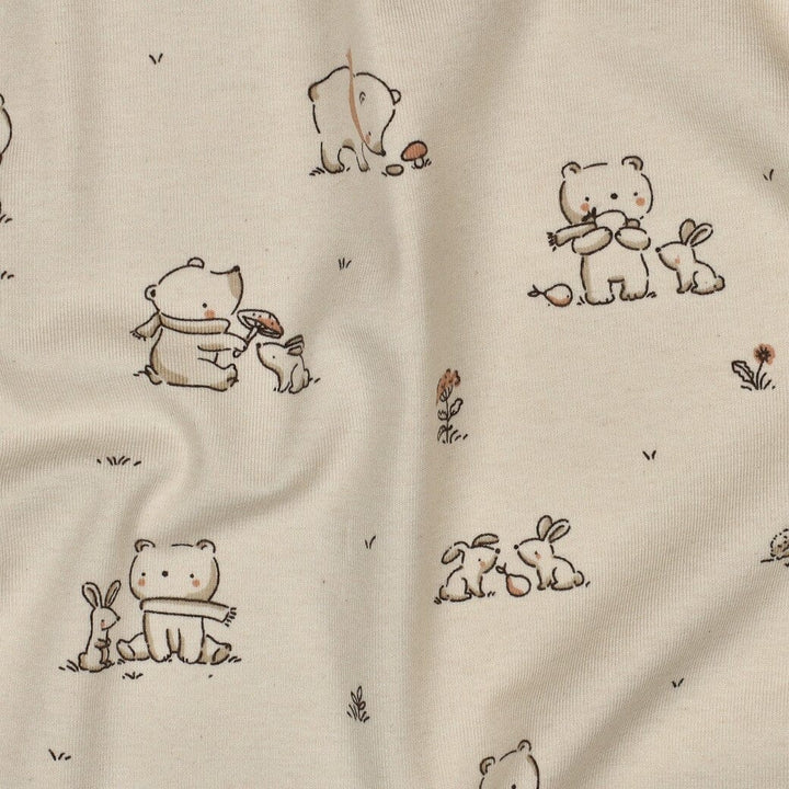 Jersey | „Little Friends“ – Beige Fadenwunsch 