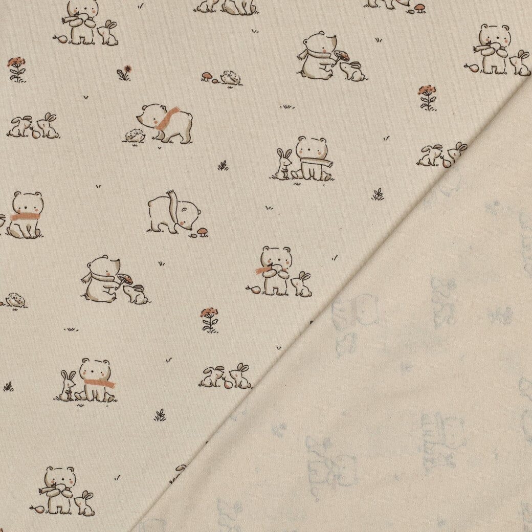 Jersey | „Little Friends“ – Beige Fadenwunsch 