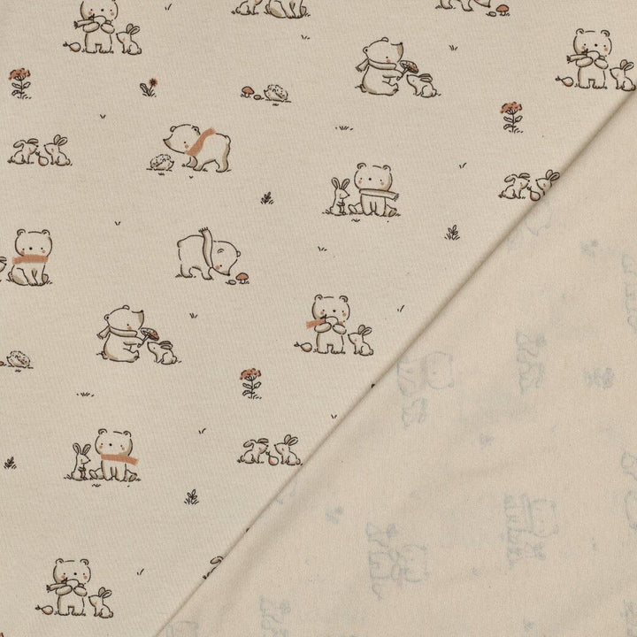 Jersey | „Little Friends“ – Beige Fadenwunsch 