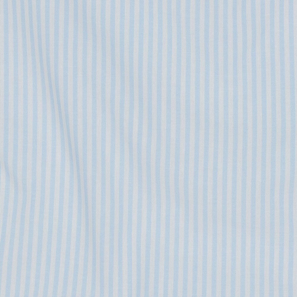 Baumwolle "Fine Lines" - Hellblau | Streifen garngefärbt Fadenwunsch 