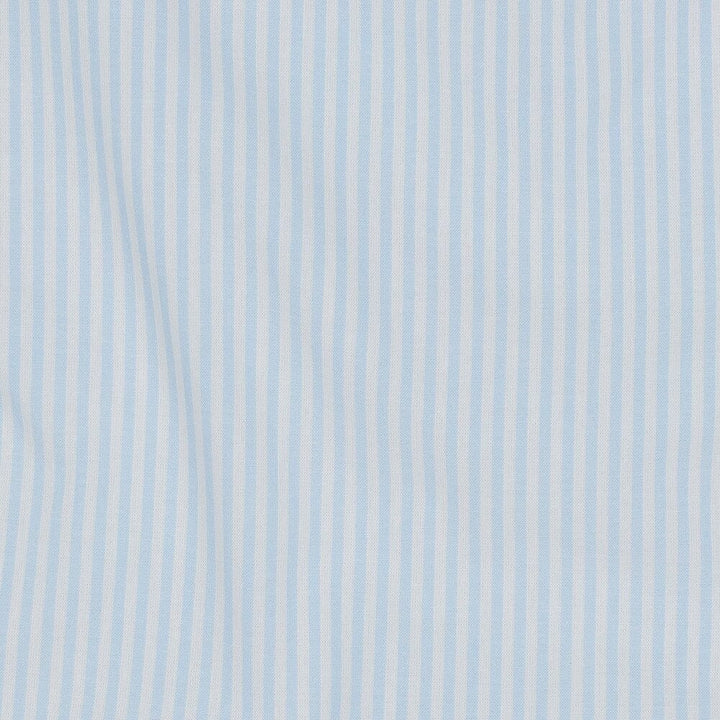 Baumwolle "Fine Lines" - Hellblau | Streifen garngefärbt Fadenwunsch 