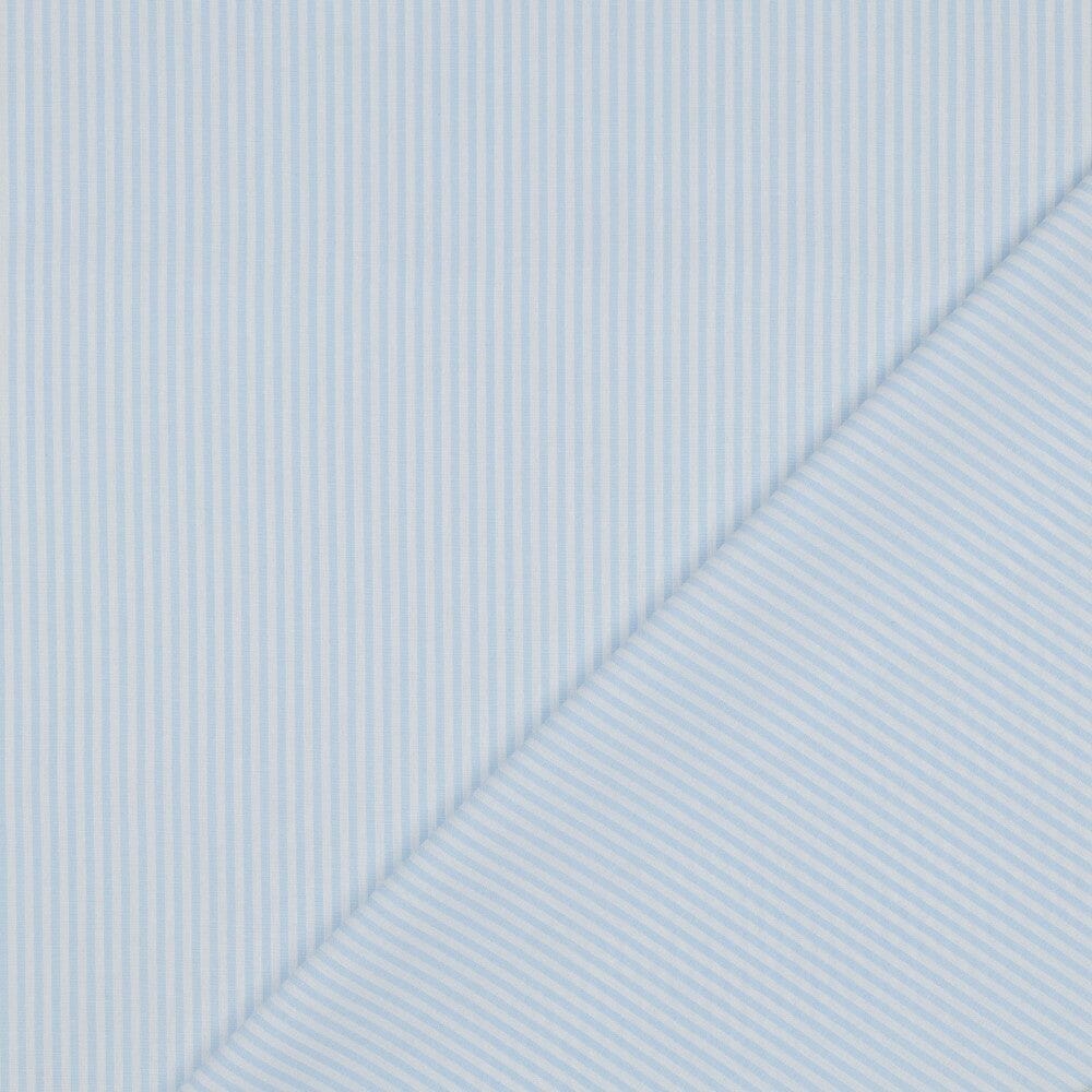 Baumwolle "Fine Lines" - Hellblau | Streifen garngefärbt Fadenwunsch 