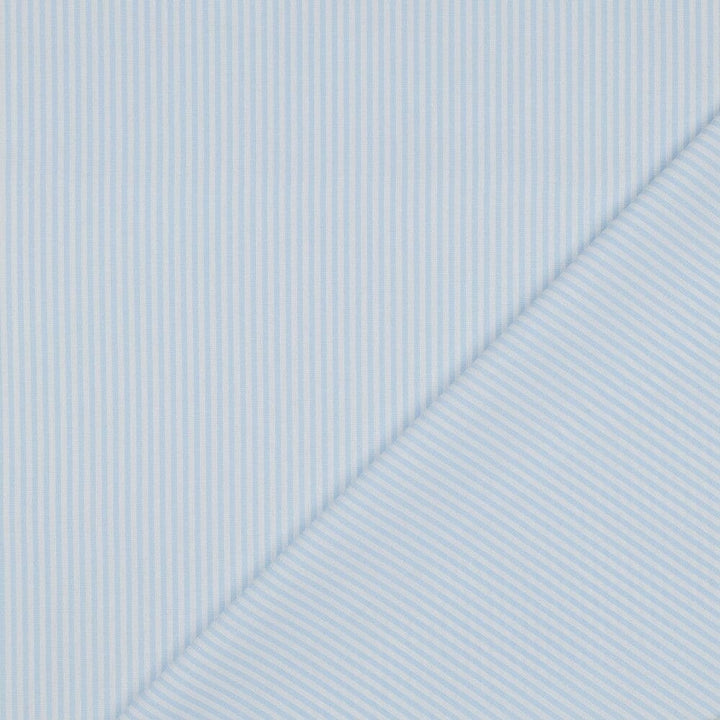 Baumwolle "Fine Lines" - Hellblau | Streifen garngefärbt Fadenwunsch 