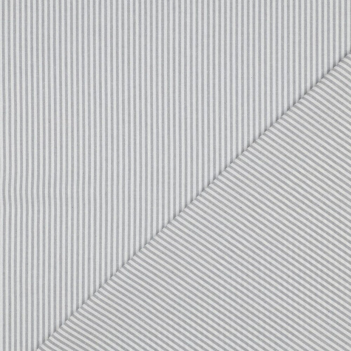 Baumwolle "Fine Lines" - Grau | Streifen garngefärbt Fadenwunsch 