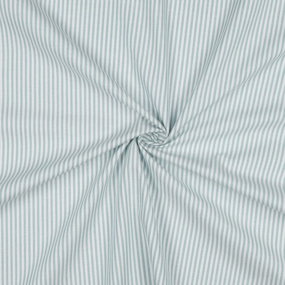 Baumwolle "Fine Lines" - Teal | Streifen garngefärbt Fadenwunsch 