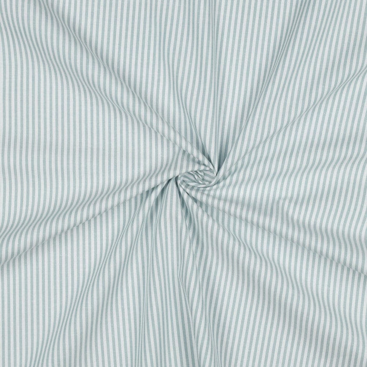 Baumwolle "Fine Lines" - Teal | Streifen garngefärbt Fadenwunsch 
