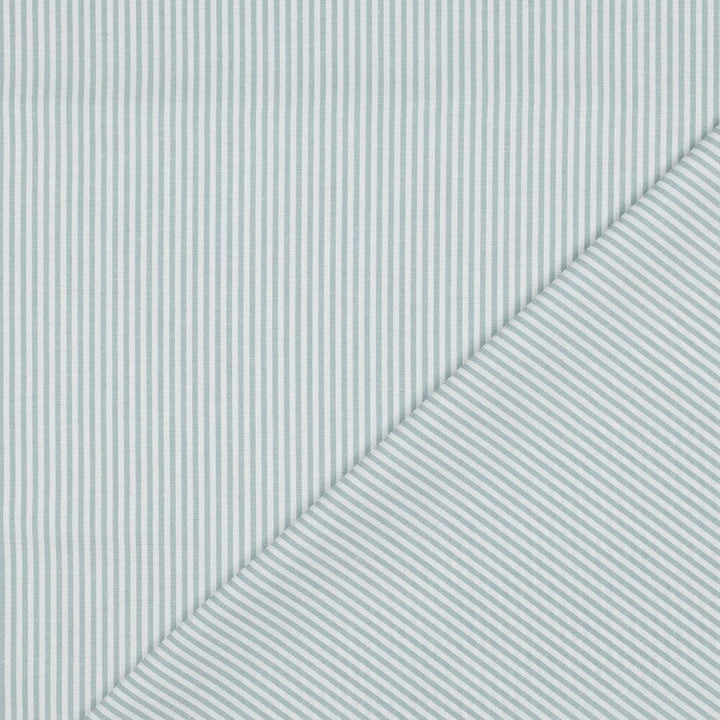 Baumwolle "Fine Lines" - Teal | Streifen garngefärbt Fadenwunsch 