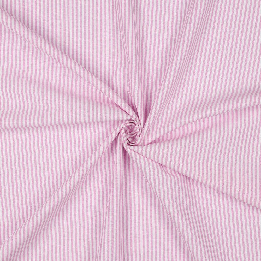 Baumwolle "Fine Lines" - Rosa | Streifen garngefärbt Fadenwunsch 
