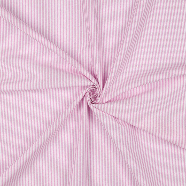 Baumwolle "Fine Lines" - Rosa | Streifen garngefärbt Fadenwunsch 