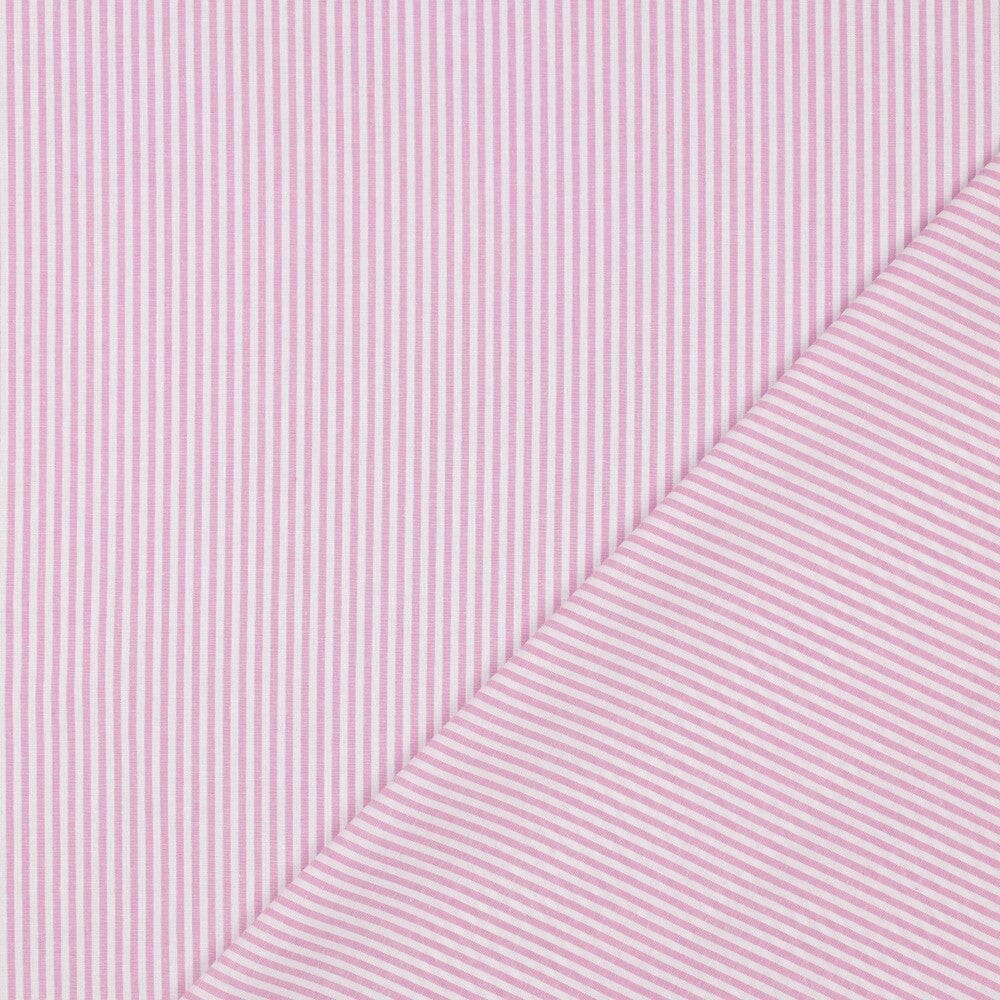 Baumwolle "Fine Lines" - Rosa | Streifen garngefärbt Fadenwunsch 