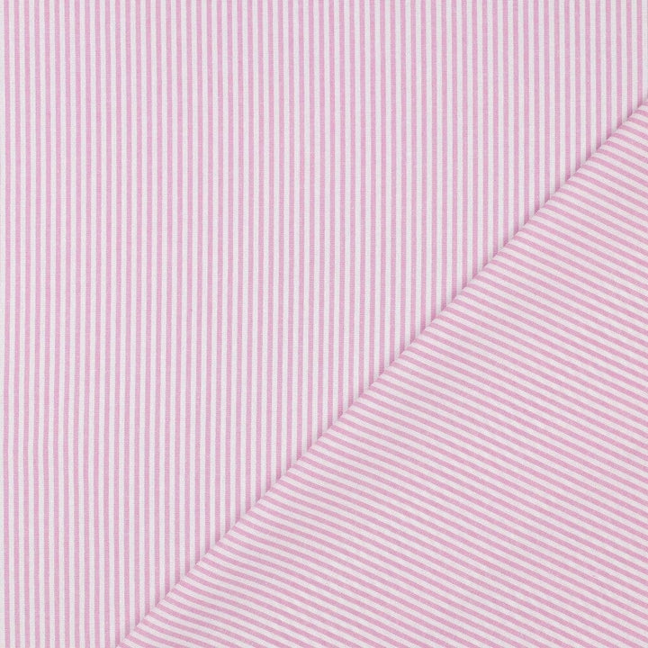 Baumwolle "Fine Lines" - Rosa | Streifen garngefärbt Fadenwunsch 