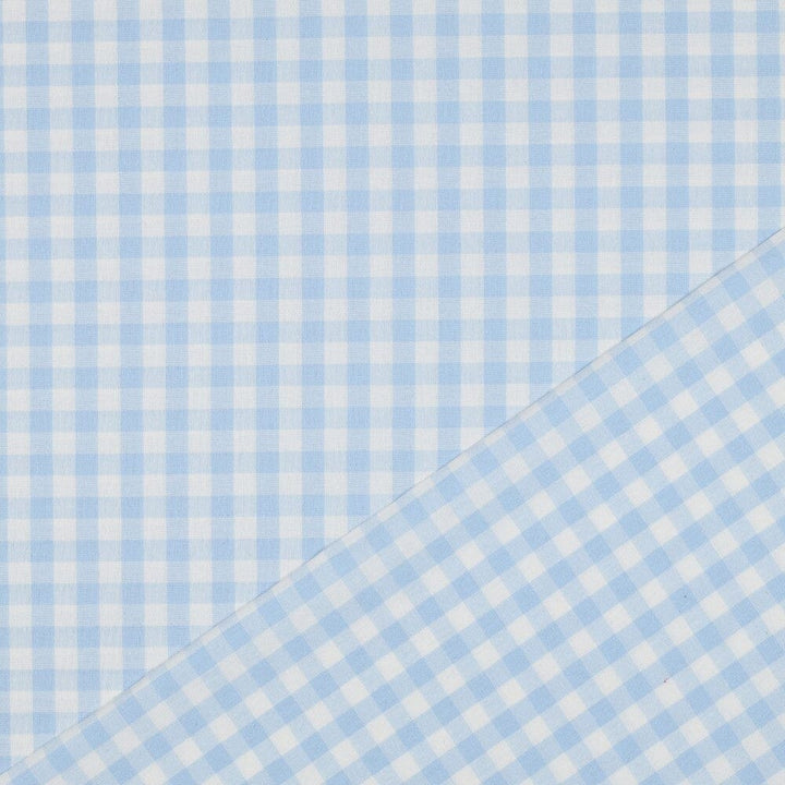 Baumwollstoff "Vichy Karo" - Hellblau | Karos garngefärbt Fadenwunsch 