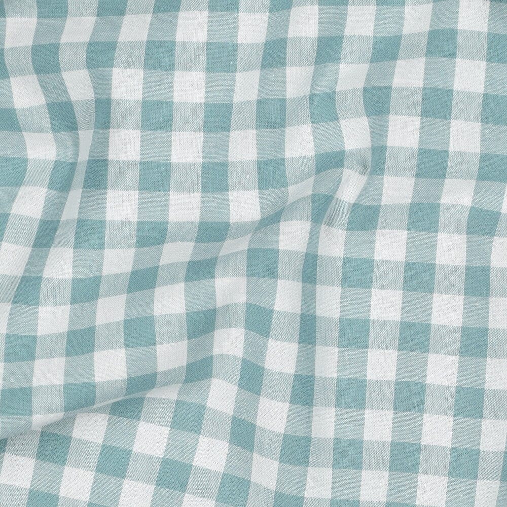 Baumwollstoff "Vichy Karo" - Teal | Karos garngefärbt Fadenwunsch 
