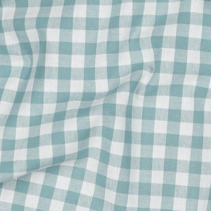 Baumwollstoff "Vichy Karo" - Teal | Karos garngefärbt Fadenwunsch 