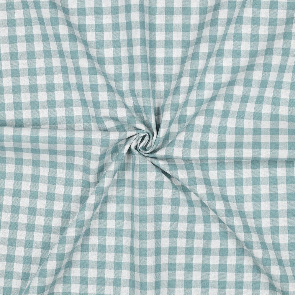 Baumwollstoff "Vichy Karo" - Teal | Karos garngefärbt Fadenwunsch 