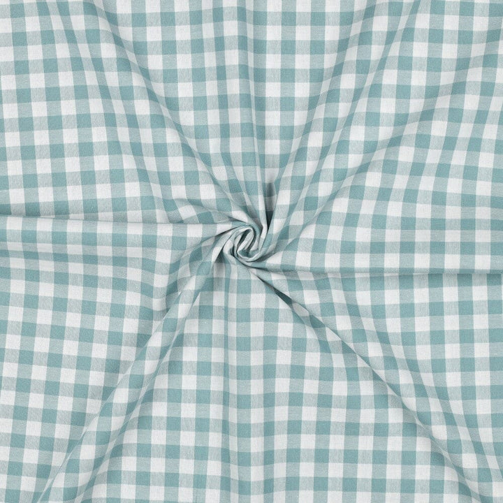 Baumwollstoff "Vichy Karo" - Teal | Karos garngefärbt Fadenwunsch 