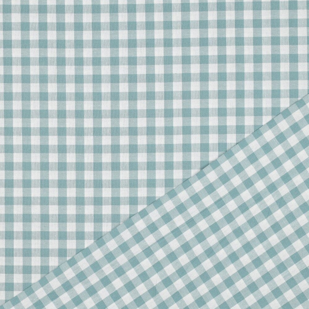 Baumwollstoff "Vichy Karo" - Teal | Karos garngefärbt Fadenwunsch 