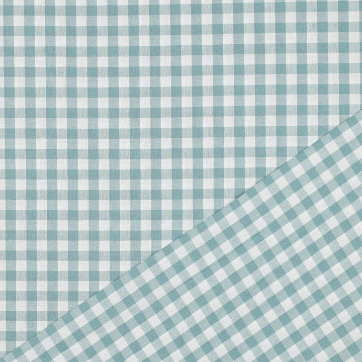 Baumwollstoff "Vichy Karo" - Teal | Karos garngefärbt Fadenwunsch 