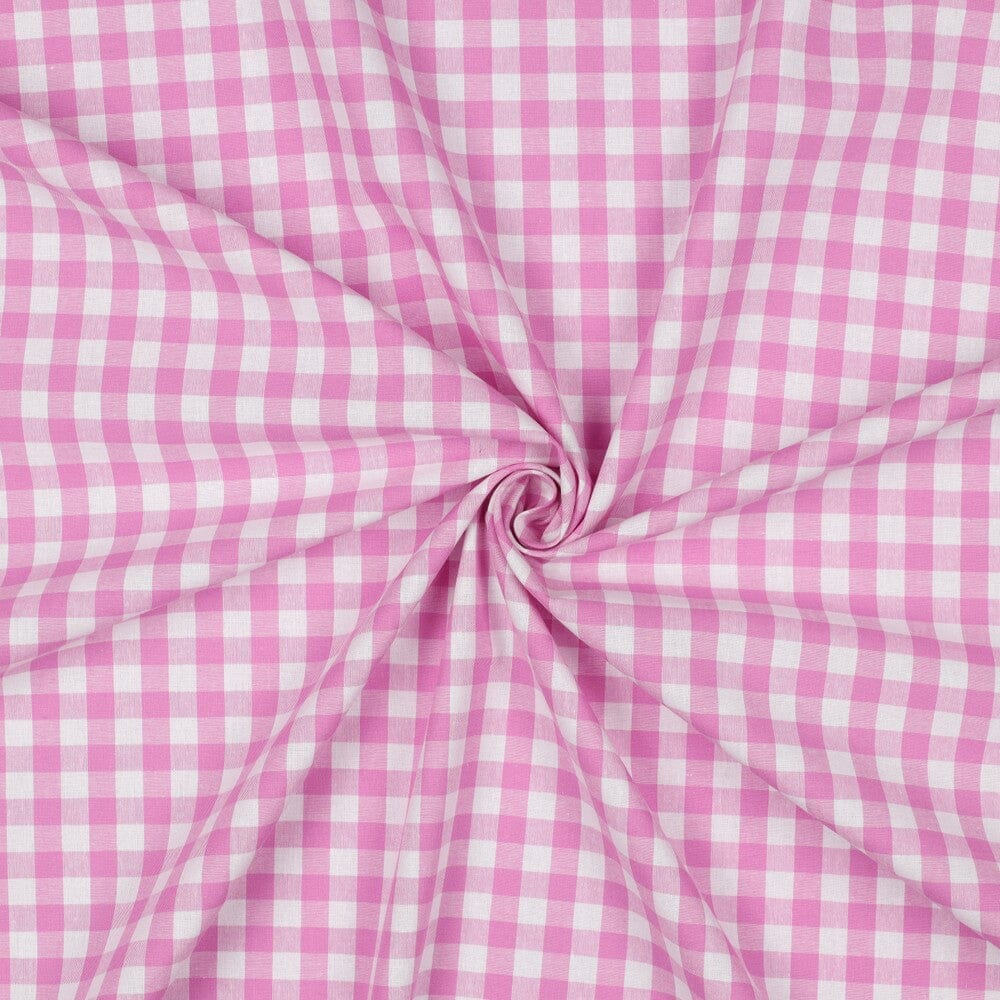 Baumwollstoff "Vichy Karo" - Rosa | Karos garngefärbt Fadenwunsch 