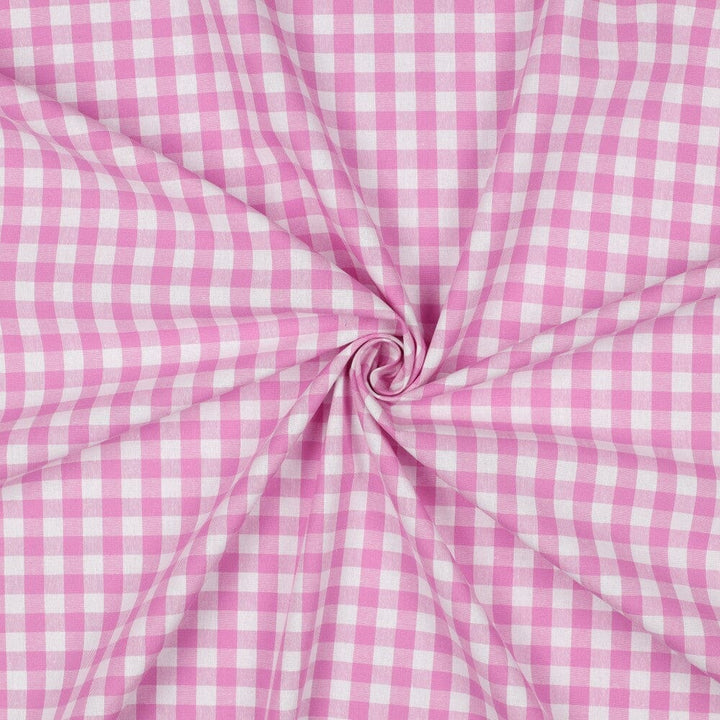 Baumwollstoff "Vichy Karo" - Rosa | Karos garngefärbt Fadenwunsch 