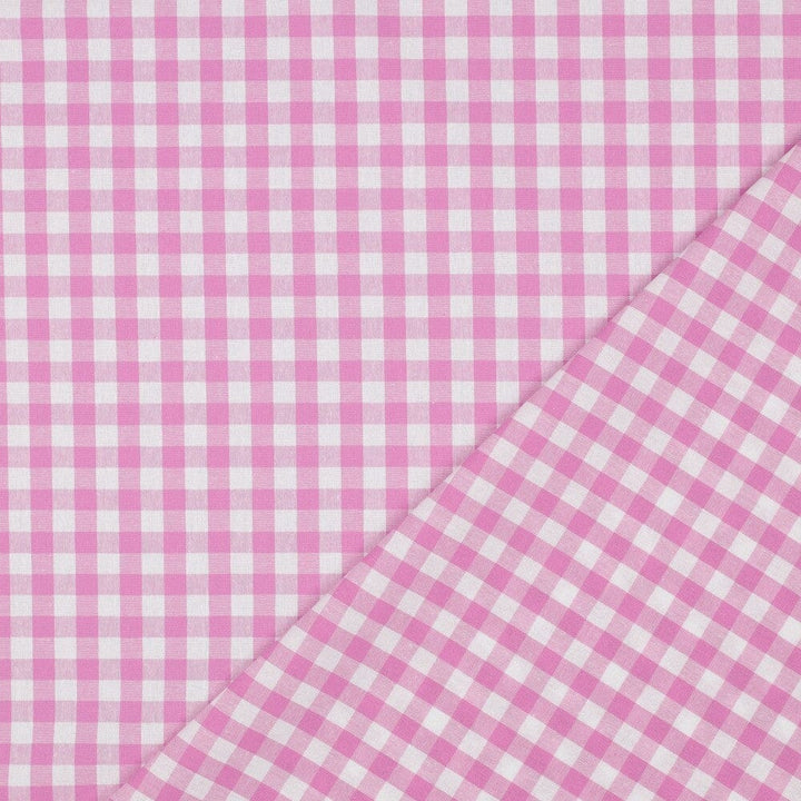 Baumwollstoff "Vichy Karo" - Rosa | Karos garngefärbt Fadenwunsch 