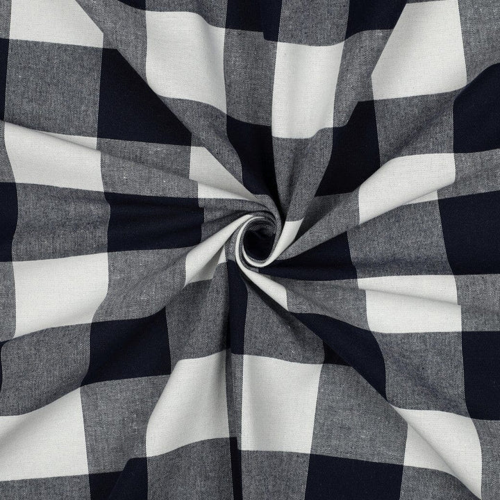 Baumwollstoff Navy | Karo garngefärbt Fadenwunsch 