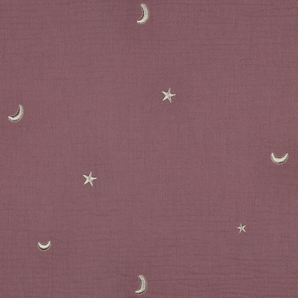 Bestickter Musselin - Sterne Mauve Fadenwunsch 