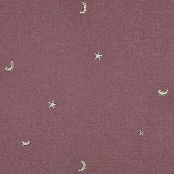 Bestickter Musselin - Sterne Mauve Fadenwunsch 
