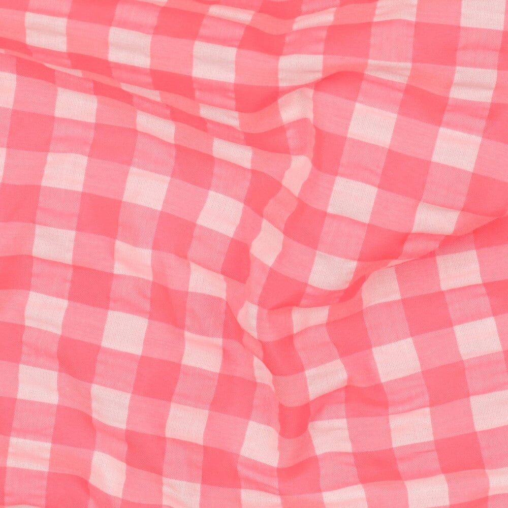 Baumwolle garngefärbt Karos - Neon Pink Fadenwunsch 