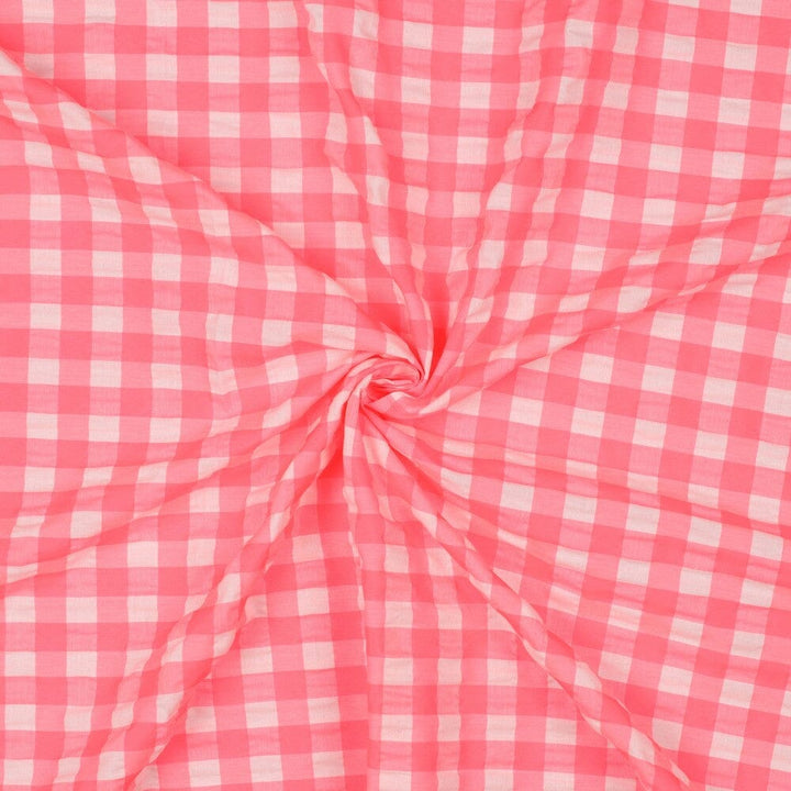 Baumwolle garngefärbt Karos - Neon Pink Fadenwunsch 