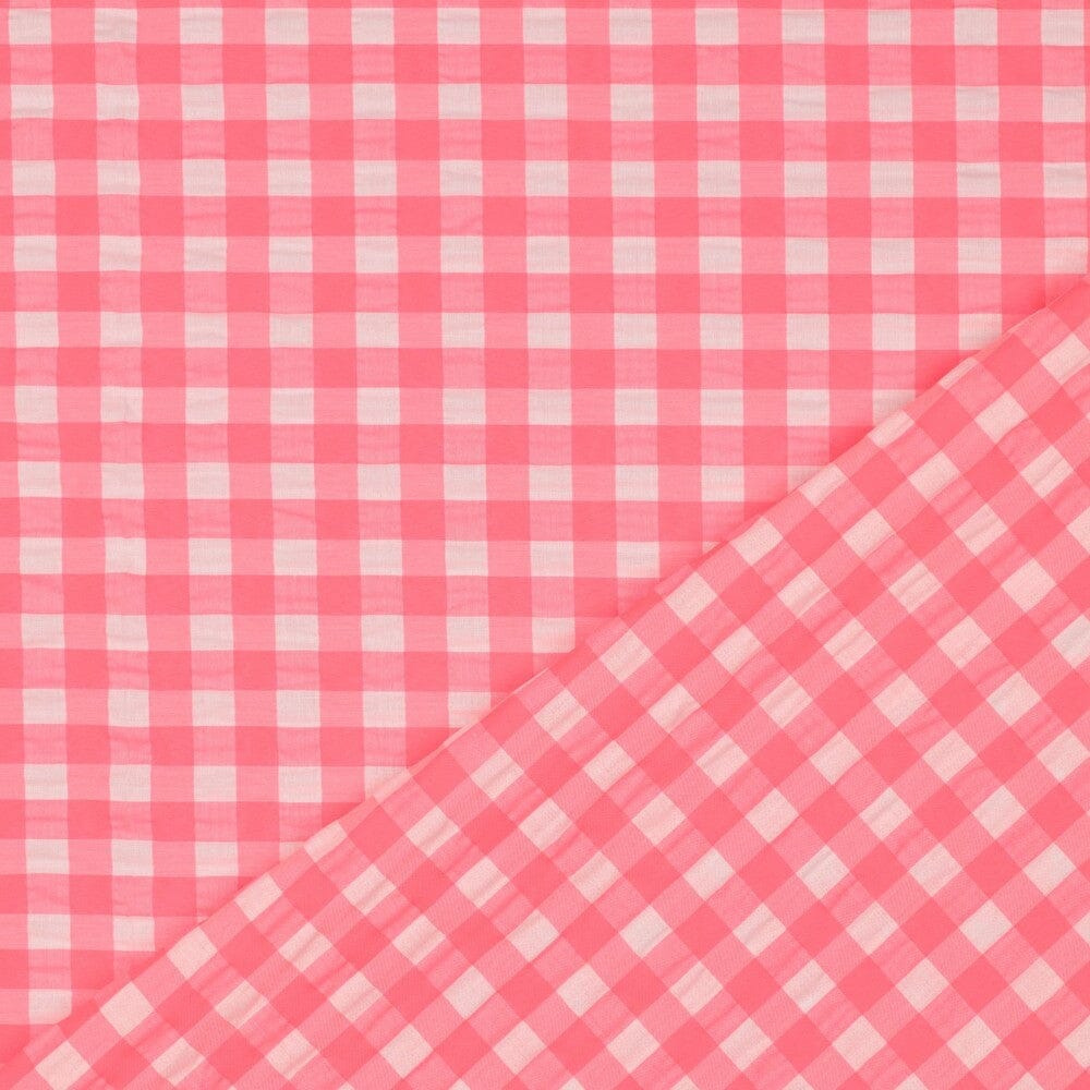 Baumwolle garngefärbt Karos - Neon Pink Fadenwunsch 