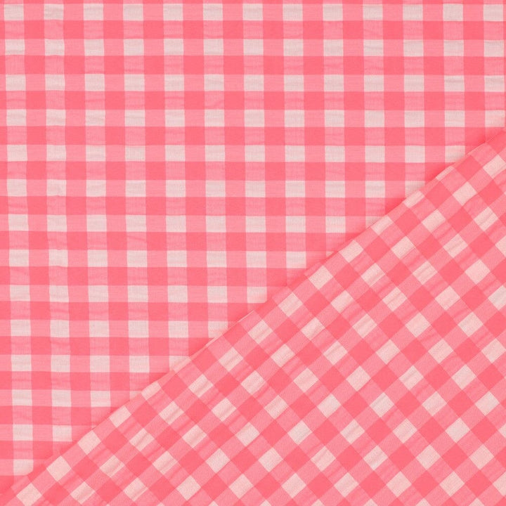 Baumwolle garngefärbt Karos - Neon Pink Fadenwunsch 