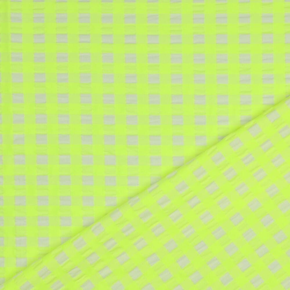 Baumwolle garngefärbt Karos - Neon Gelb Fadenwunsch 
