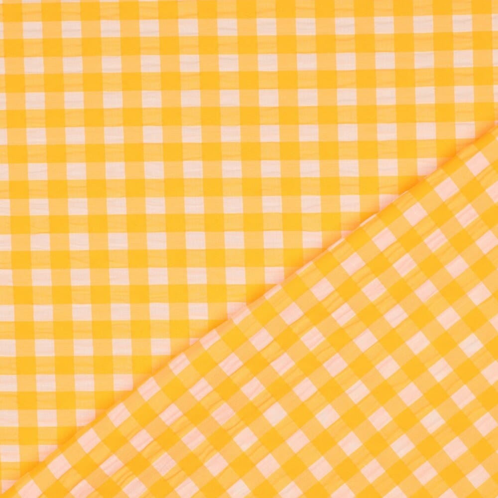 Baumwolle garngefärbt Karos - Neon Orange Fadenwunsch 
