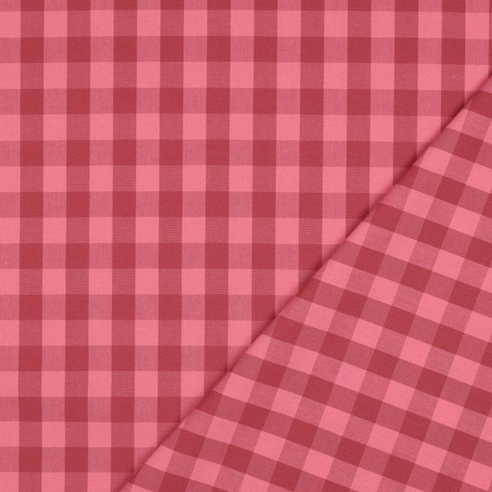 Baumwolle garngefärbt - Karos Mauve / Bordeaux Fadenwunsch 