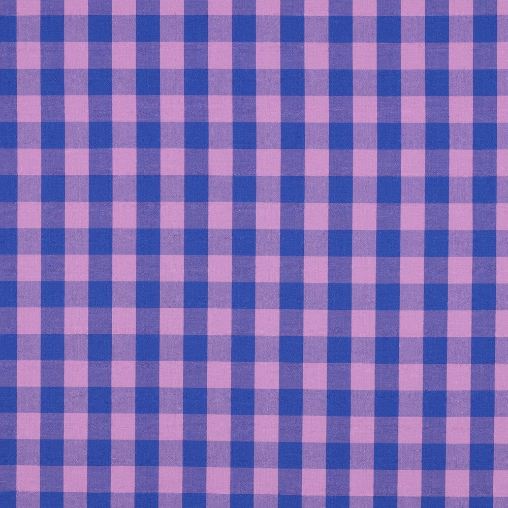Baumwolle garngefärbt - Karos Lavendel / Blau Fadenwunsch 