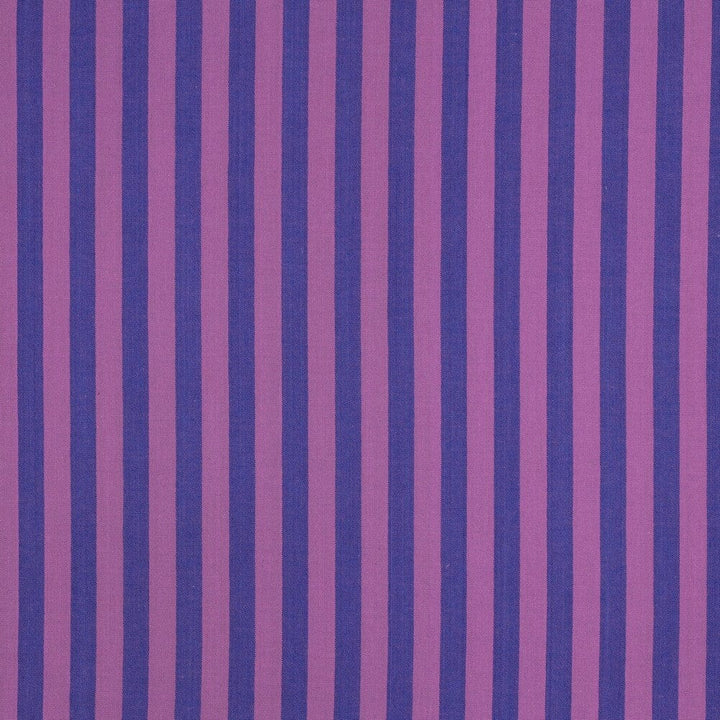 Baumwolle garngefärbt - Streifen Lavendel / Blau Fadenwunsch 
