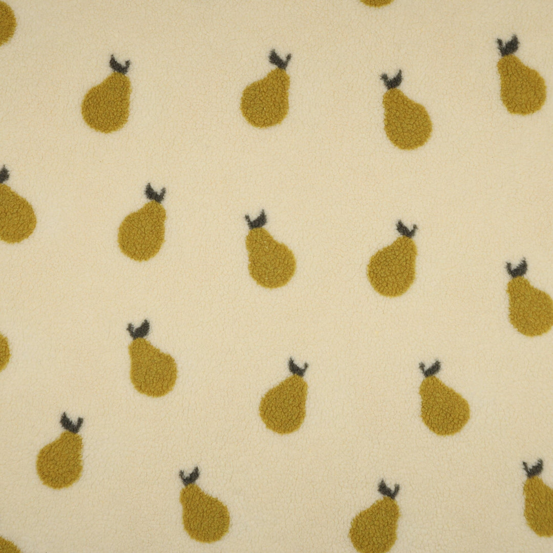 Teddy Jacquard „Birnen“ – Creme & Altlimette