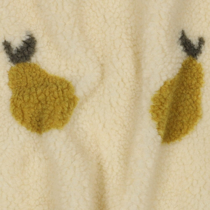 Teddy Jacquard „Birnen“ – Creme & Altlimette