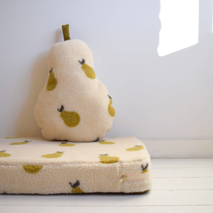 Teddy Jacquard „Birnen“ – Creme & Altlimette
