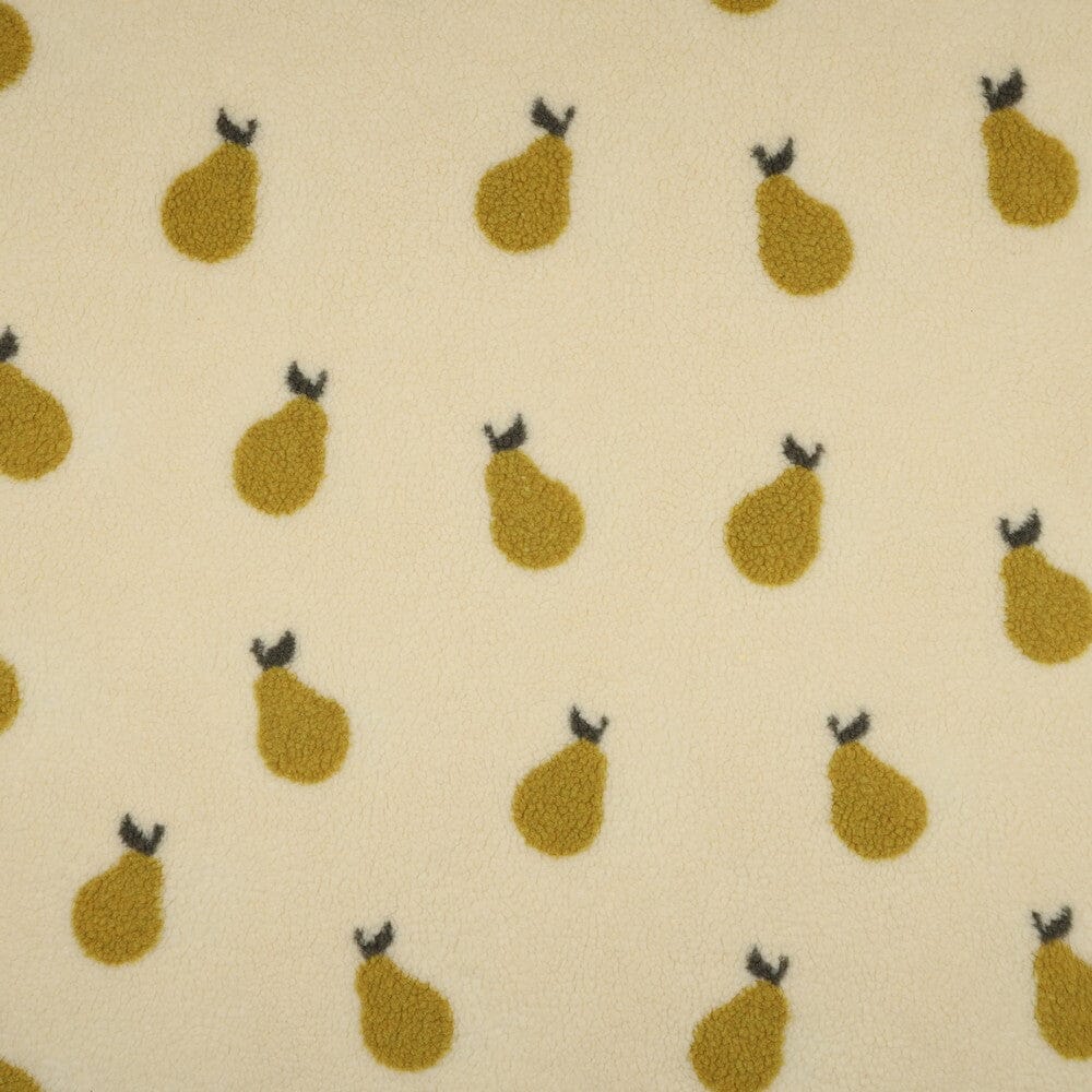 Teddy Jacquard „Birnen“ – Creme & Altlimette