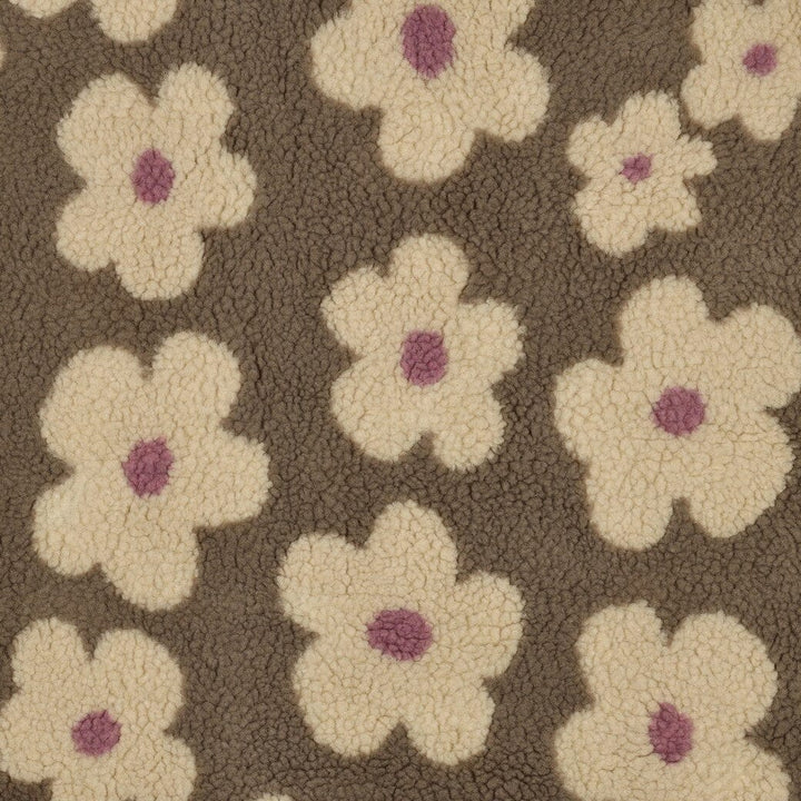 Teddy Jacquard „Blumen“ – Taupe/Beige