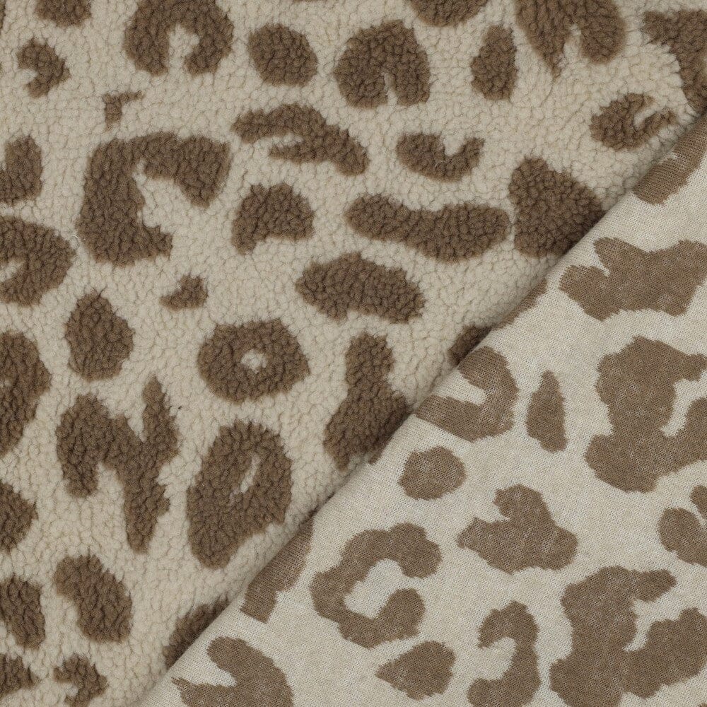 Teddy Jacquard Leoprint - Beige Fadenwunsch 
