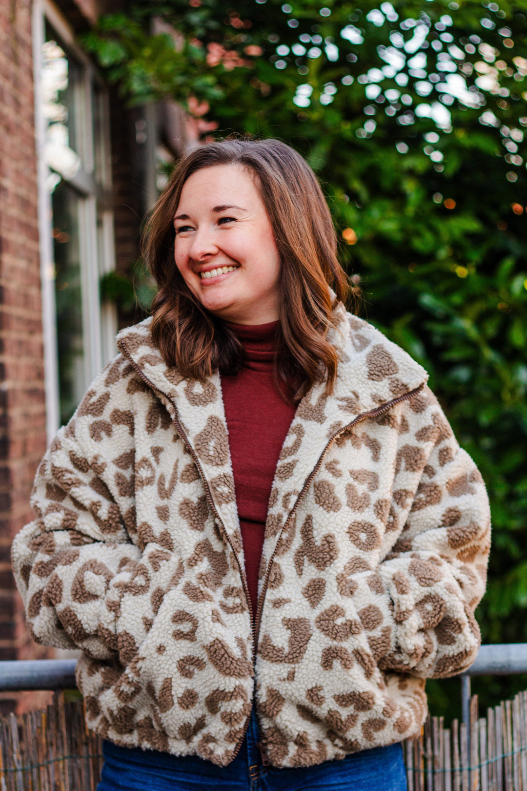 Teddy Jacquard Leoprint - Beige Fadenwunsch 