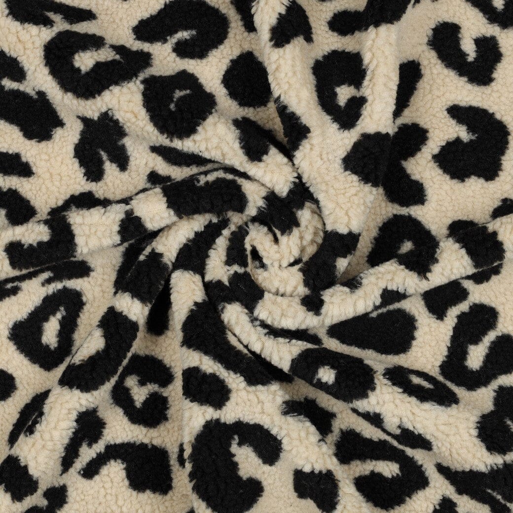 Teddy Jacquard Leoprint - Schwarz Fadenwunsch 
