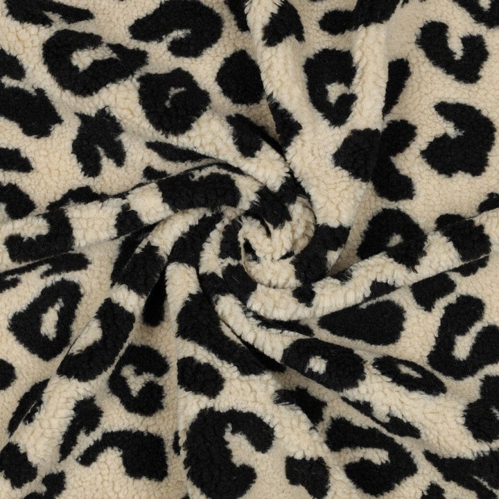 Teddy Jacquard Leoprint - Schwarz Fadenwunsch 